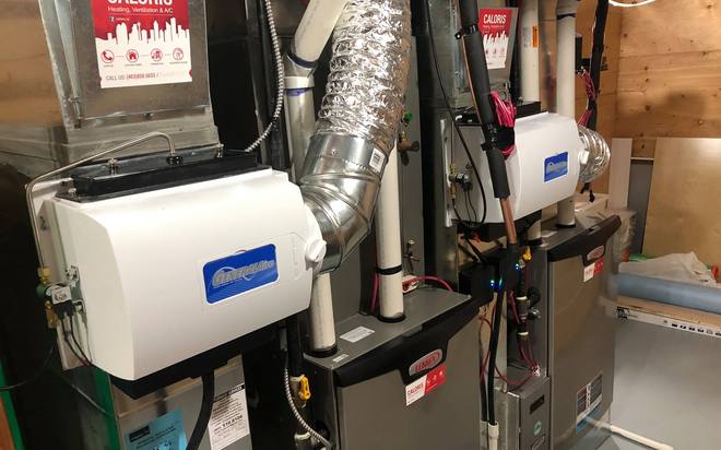 Humidifier and indoor air quality equipment installed by Caloris